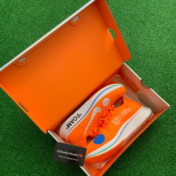 -Edm- 🍊*NEW* OFF-WHITE x Nike Zoom Fly Mercurial Total Orange 2018 (Sz 8) - Picture 16 of 16